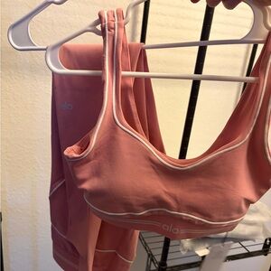 Pink Alo Airbrush Leggings And Bra Set